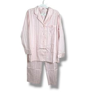 I Magnin Pink & Silver Pajama Set Size Large